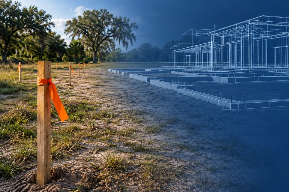 Illustration of construction layout & staking